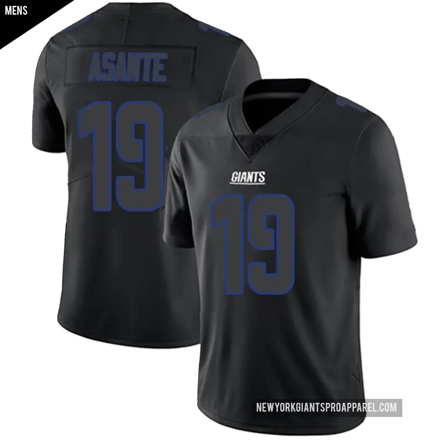 Men's New York Giants ＃19 Ayir Asante Black Impact Limited Jersey