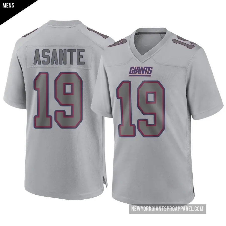 Men's New York Giants ＃19 Ayir Asante Gray Game Atmosphere Fashion Jersey