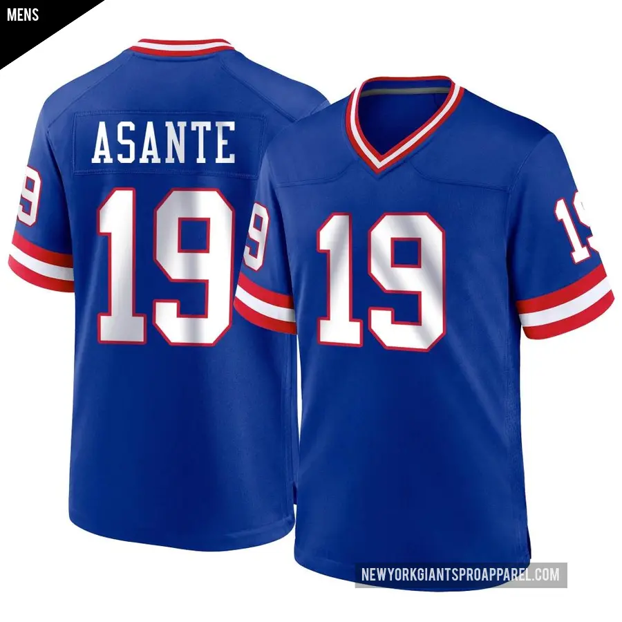 Men's New York Giants ＃19 Ayir Asante Royal Game Classic Jersey