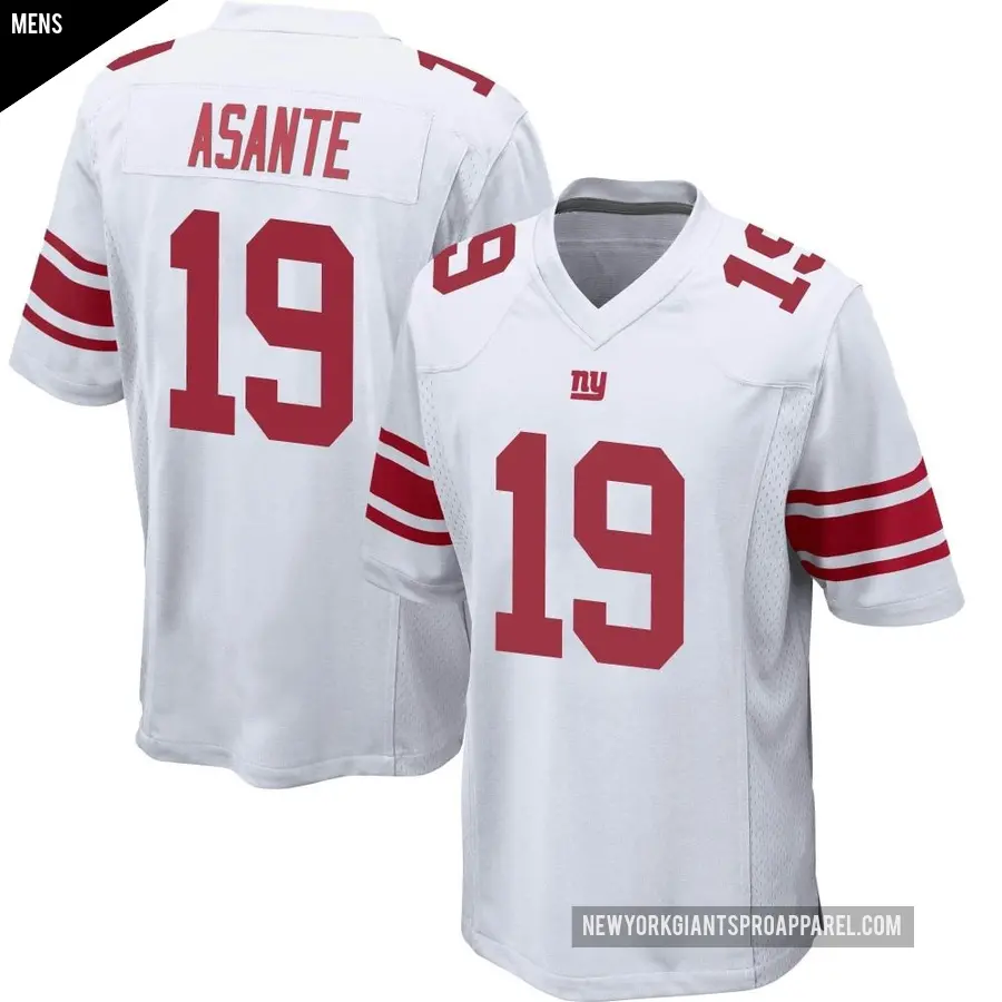 Men's New York Giants ＃19 Ayir Asante White Game Jersey