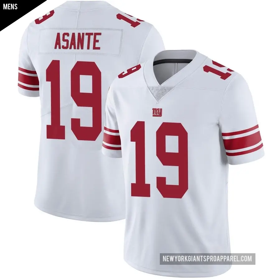 Men's New York Giants ＃19 Ayir Asante White Limited Vapor Untouchable Jersey