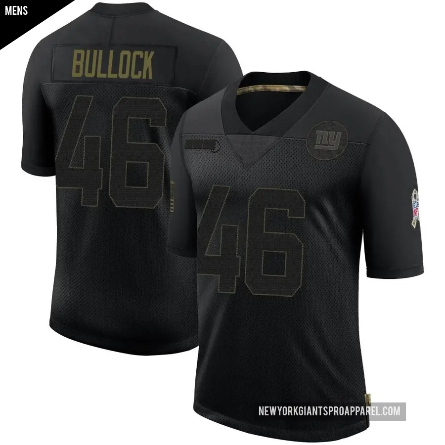 Men's New York Giants ＃46 Randy Bullock Black Limited 2020 Salute To Service Retired Jersey