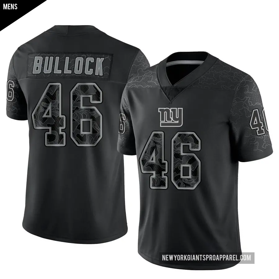 Men's New York Giants ＃46 Randy Bullock Black Limited Reflective Jersey