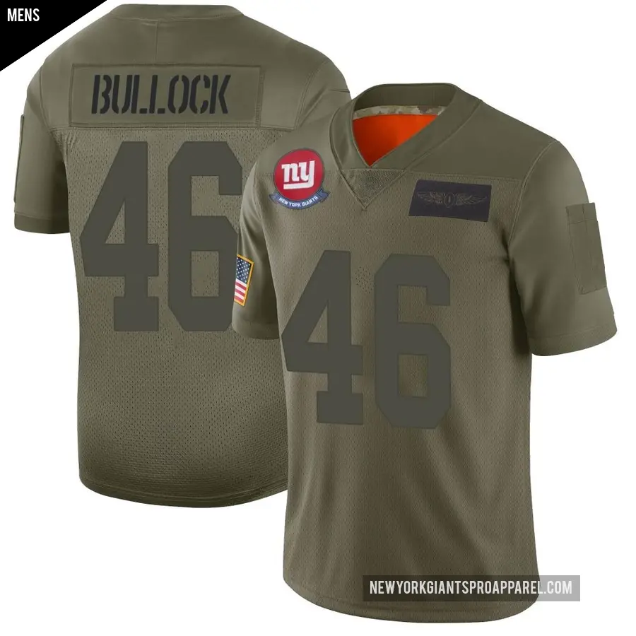 Men's New York Giants ＃46 Randy Bullock Camo Limited 2019 Salute to Service Jersey