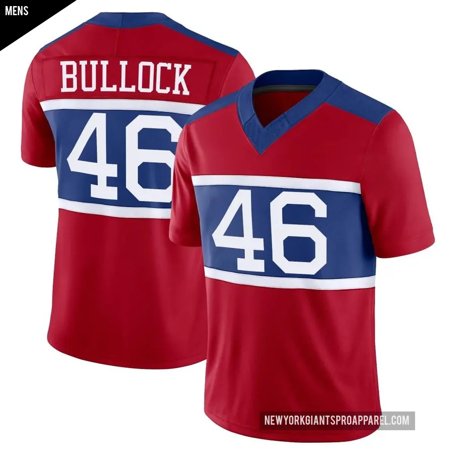 Men's New York Giants ＃46 Randy Bullock Red Limited Century Alternate Vapor F.U.S.E. Jersey