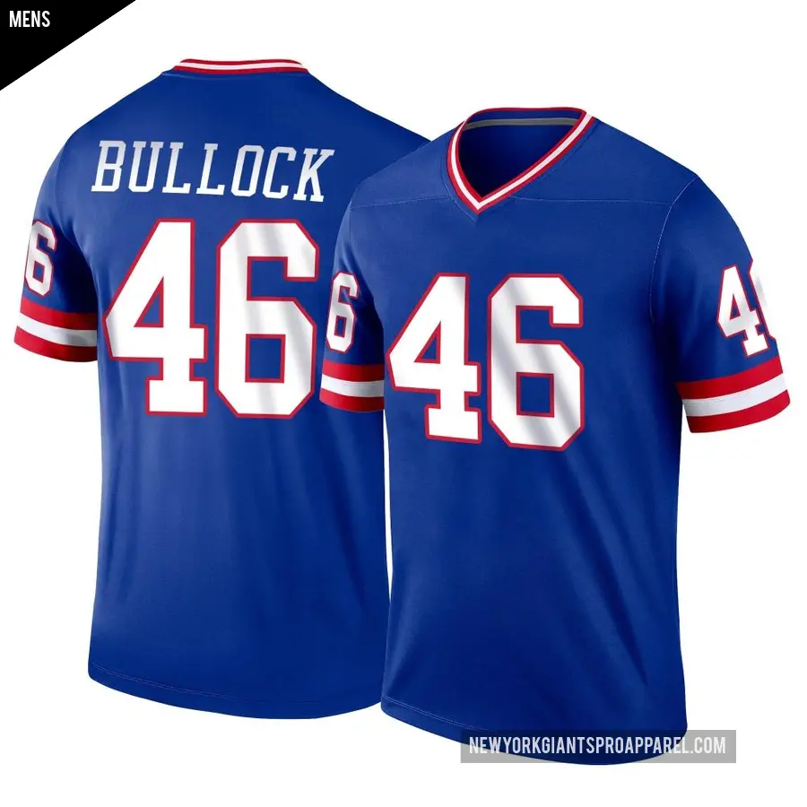 Men's New York Giants ＃46 Randy Bullock Royal Legend Classic Jersey