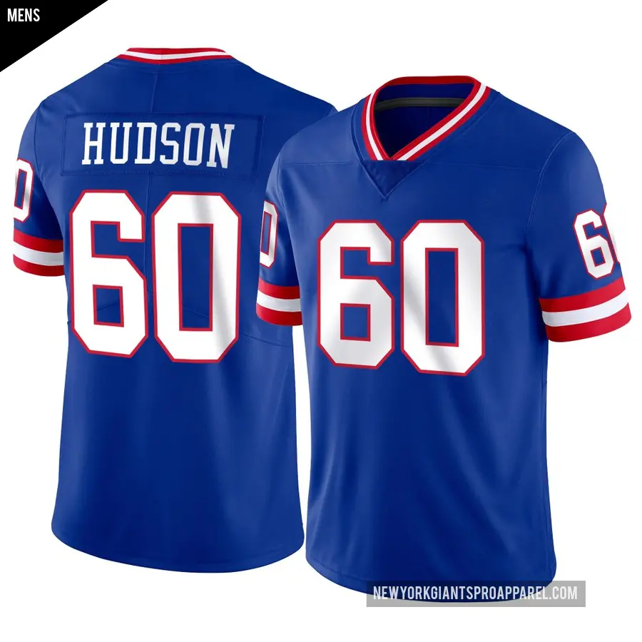 Men's New York Giants ＃60 Bryan Hudson Limited Classic Vapor Jersey