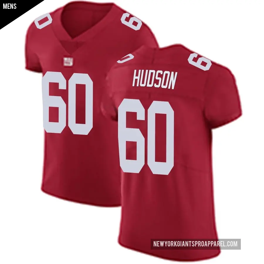 Men's New York Giants ＃60 Bryan Hudson Red Elite Alternate Vapor Untouchable Jersey