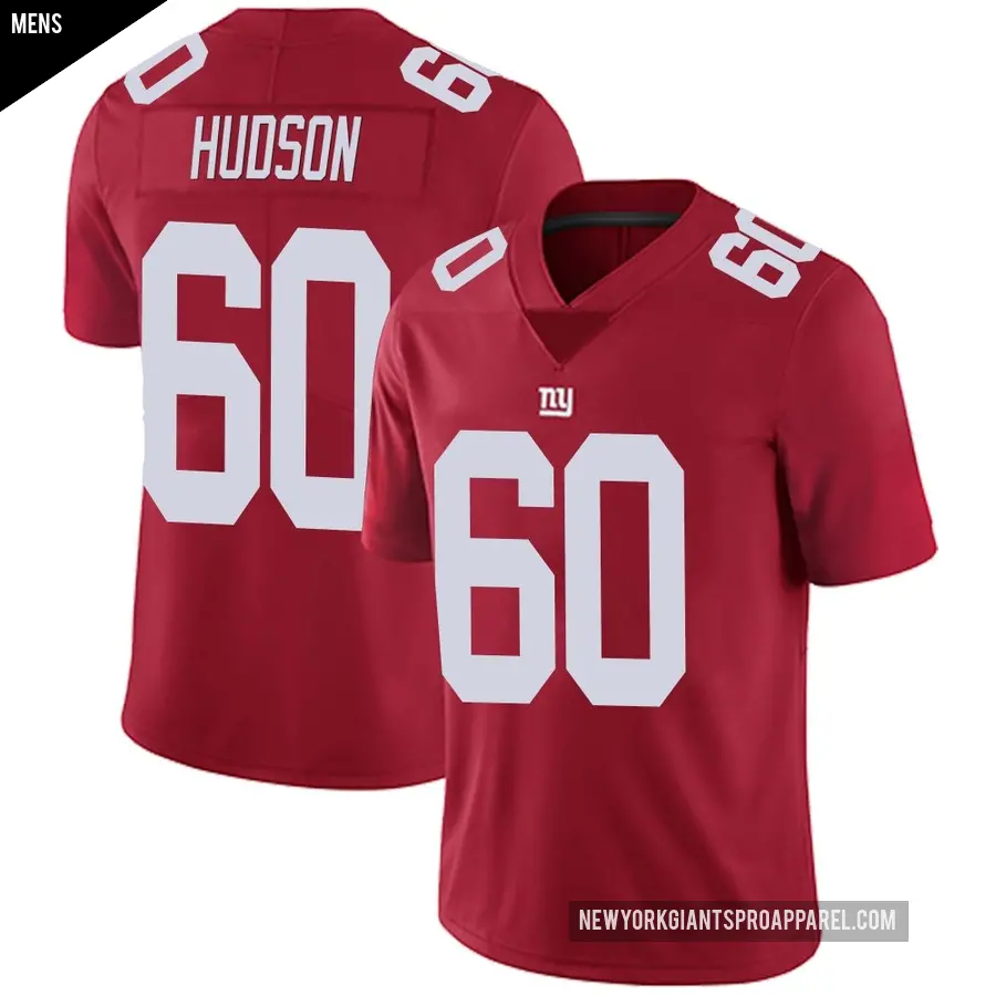 Men's New York Giants ＃60 Bryan Hudson Red Limited Alternate Vapor Untouchable Jersey