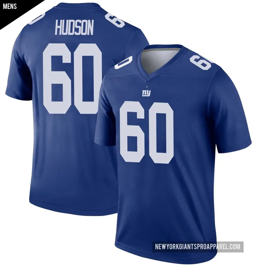 Men's New York Giants ＃60 Bryan Hudson Royal Legend Jersey