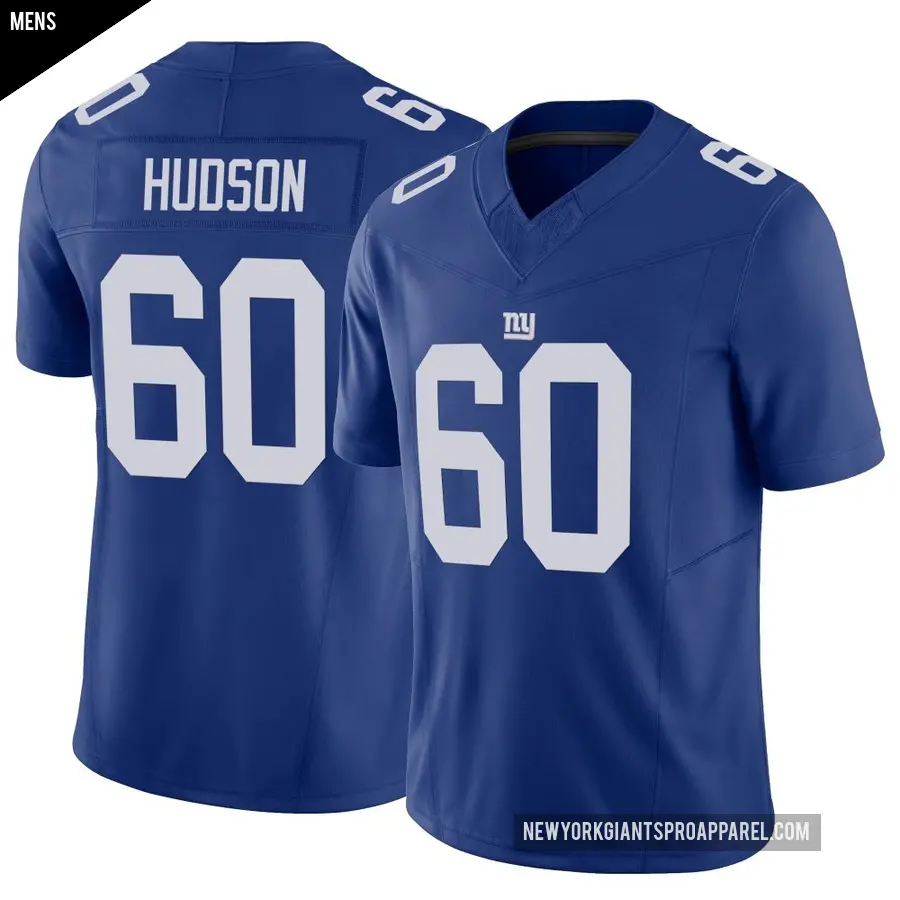 Men's New York Giants ＃60 Bryan Hudson Royal Limited Vapor F.U.S.E. Jersey