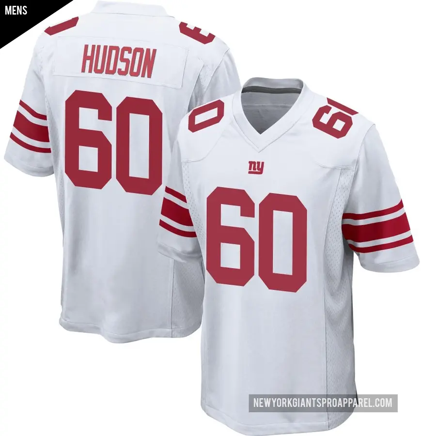 Men's New York Giants ＃60 Bryan Hudson White Game Jersey