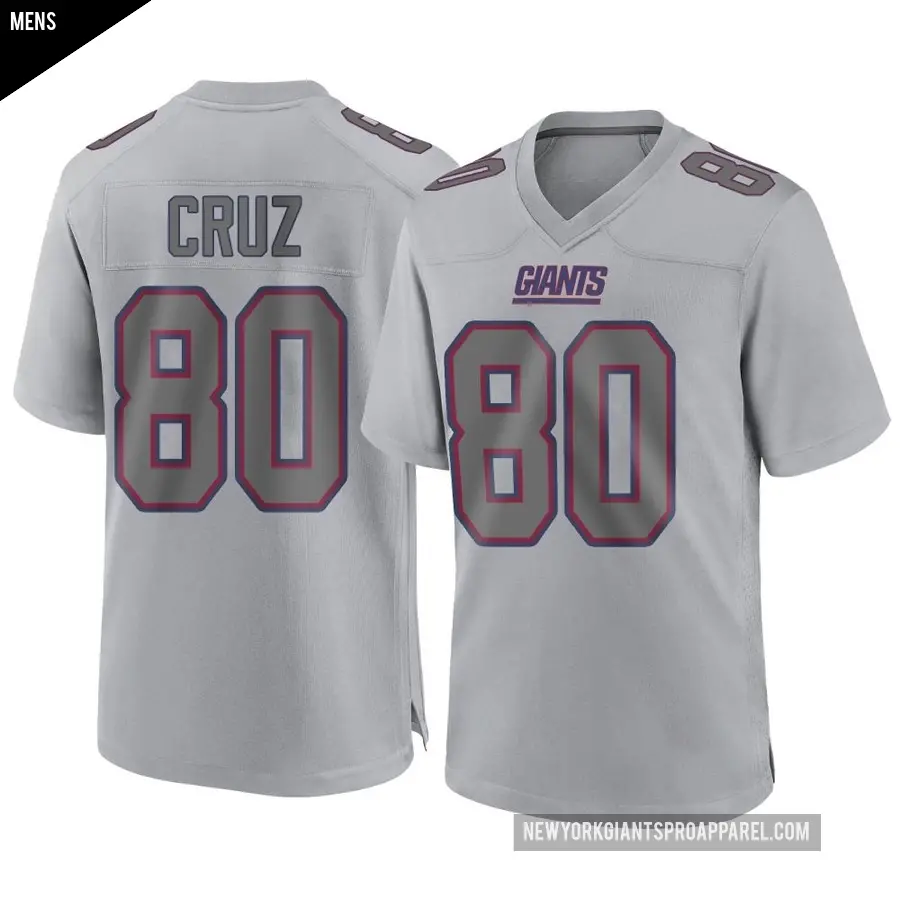 Men's New York Giants ＃80 Victor Cruz Gray Game Atmosphere Fashion Jersey