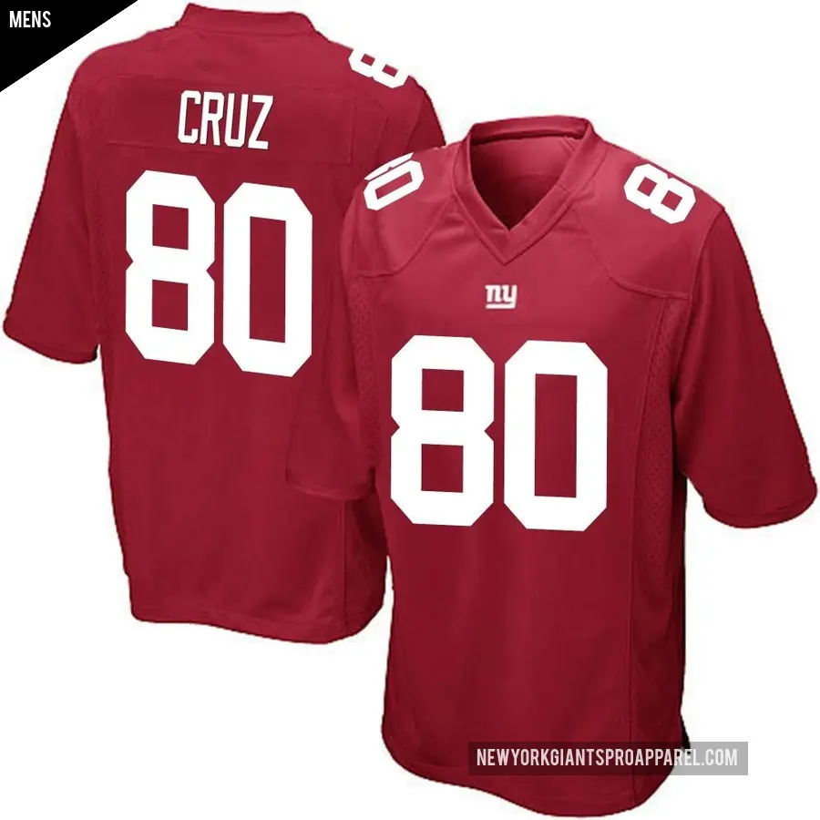 Men's New York Giants ＃80 Victor Cruz Red Game Alternate Jersey