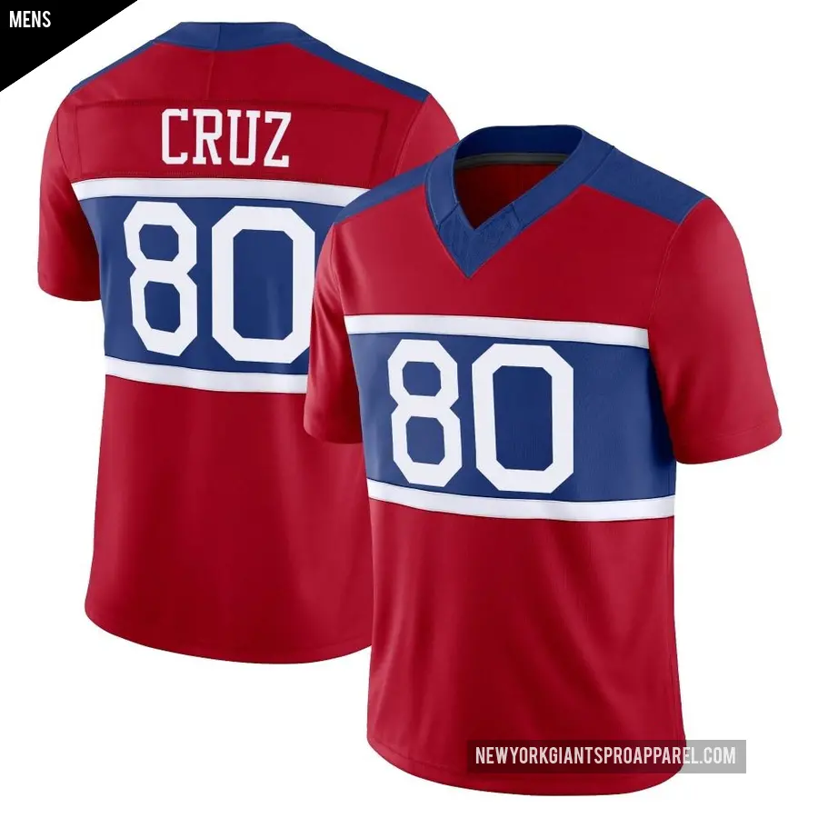 Men's New York Giants ＃80 Victor Cruz Red Limited Century Alternate Vapor F.U.S.E. Jersey