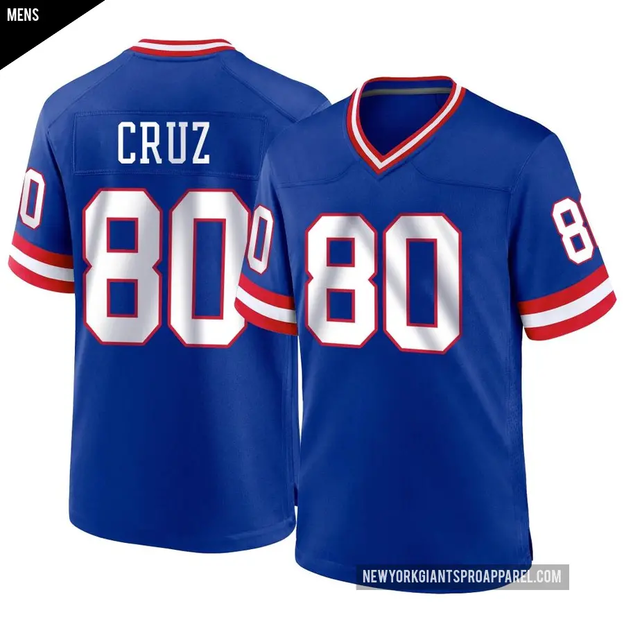 Men's New York Giants ＃80 Victor Cruz Royal Game Classic Jersey