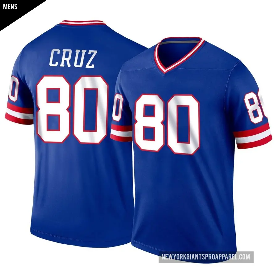 Men's New York Giants ＃80 Victor Cruz Royal Legend Classic Jersey