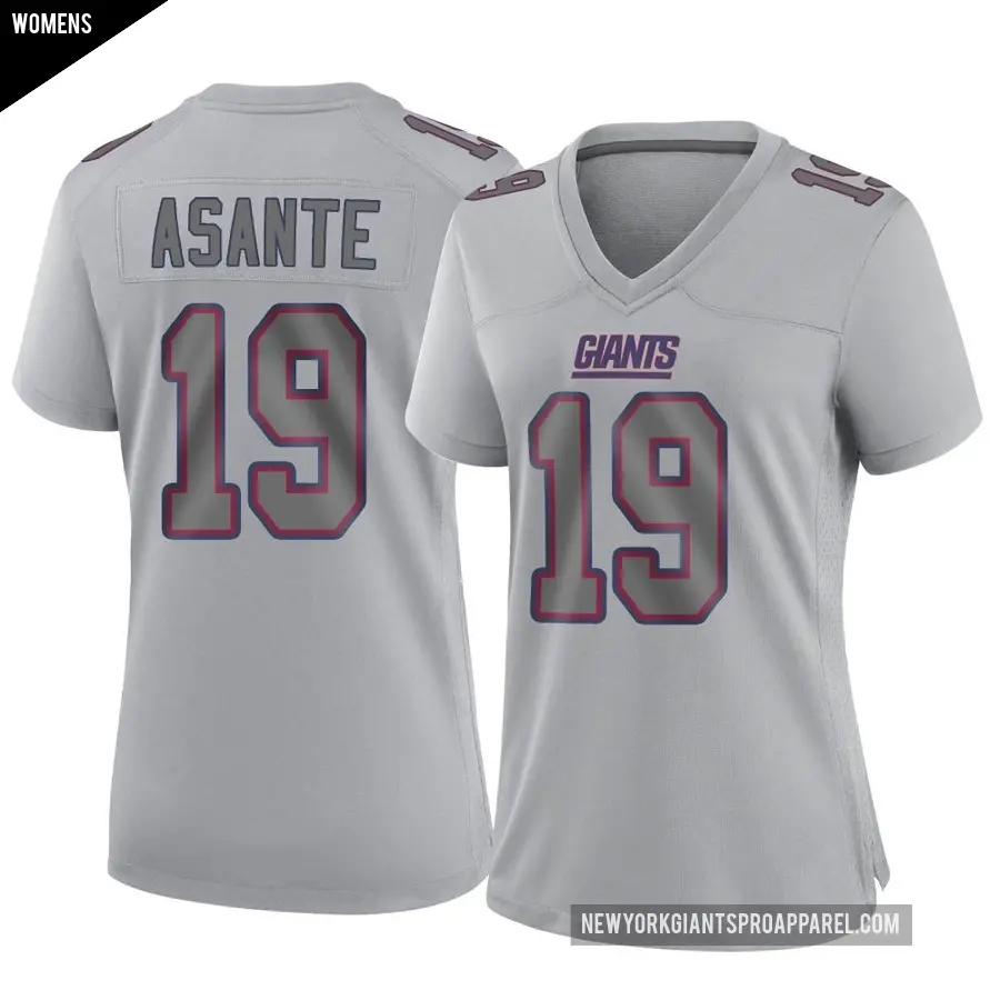 Women's New York Giants ＃19 Ayir Asante Gray Game Atmosphere Fashion Jersey