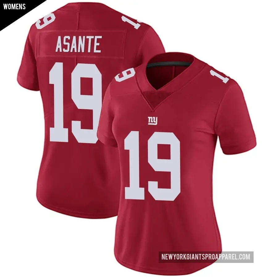 Women's New York Giants ＃19 Ayir Asante Red Limited Alternate Vapor Untouchable Jersey