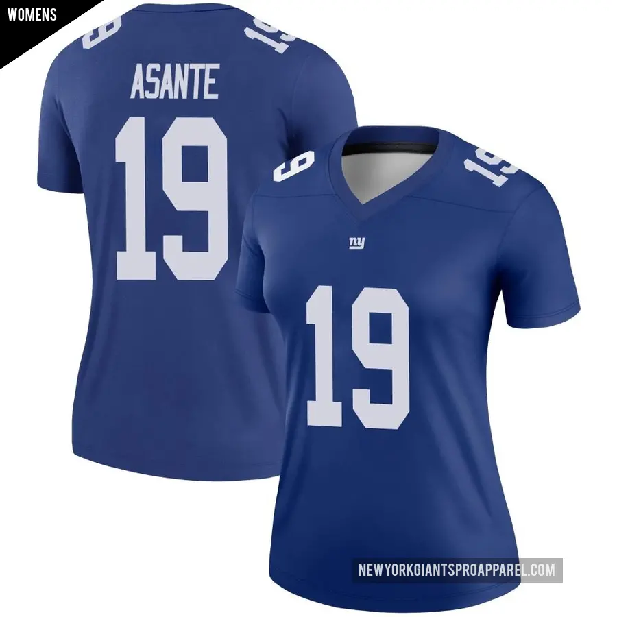 Women's New York Giants ＃19 Ayir Asante Royal Legend Jersey