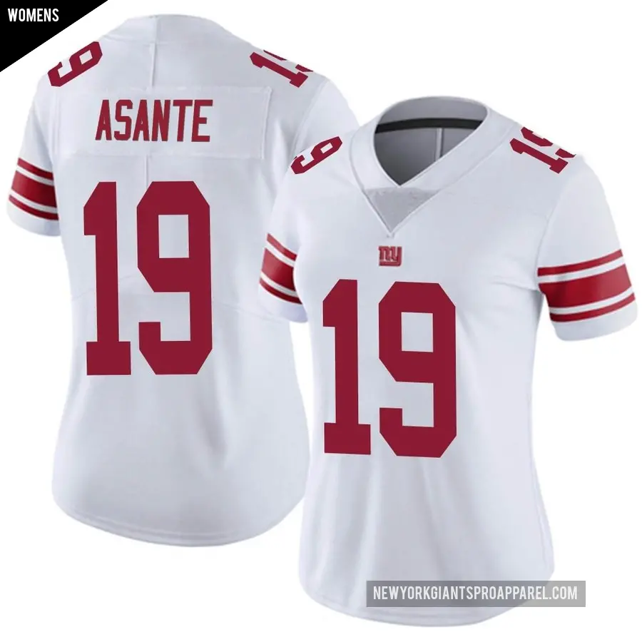 Women's New York Giants ＃19 Ayir Asante White Limited Vapor Untouchable Jersey