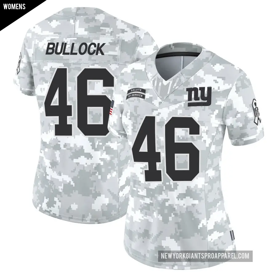 Women's New York Giants ＃46 Randy Bullock Arctic Camo Limited 2024 Salute to Service Jersey