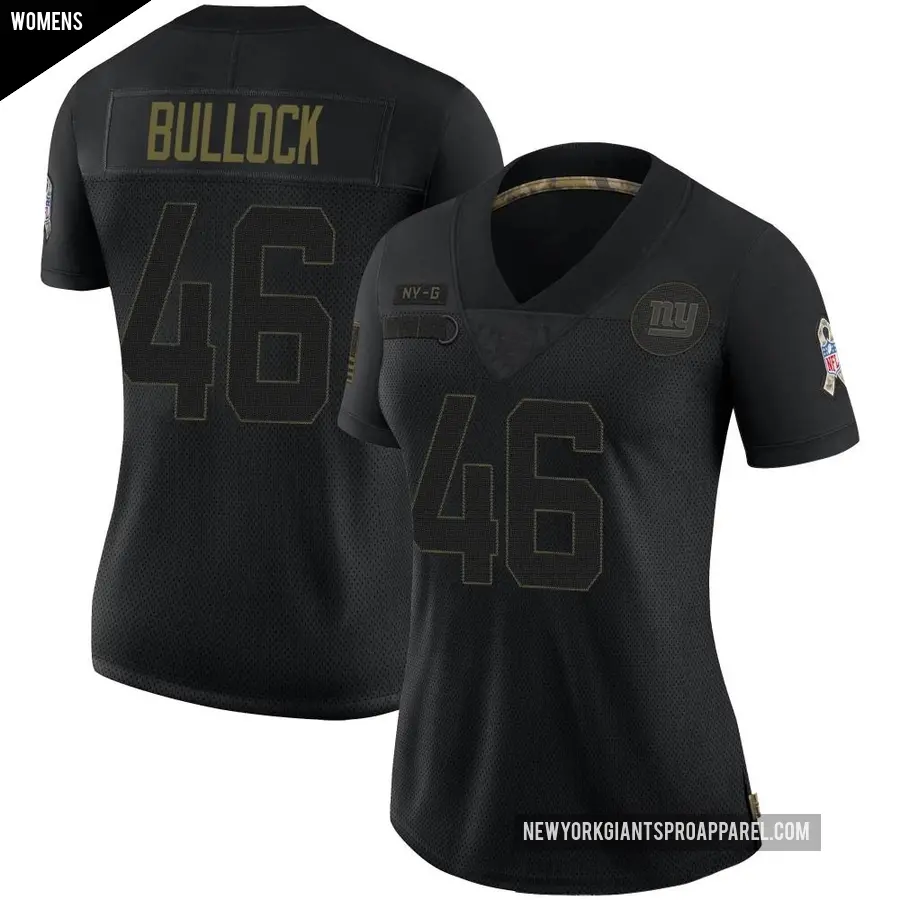 Women's New York Giants ＃46 Randy Bullock Black Limited 2020 Salute To Service Jersey