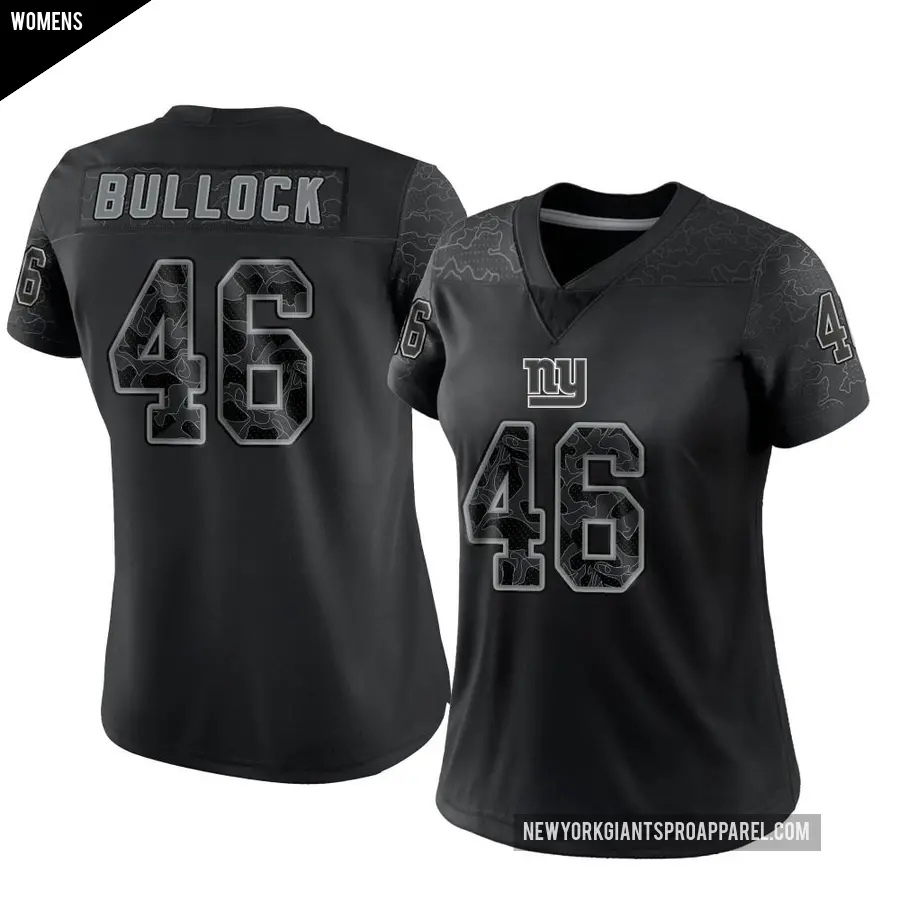 Women's New York Giants ＃46 Randy Bullock Black Limited Reflective Jersey