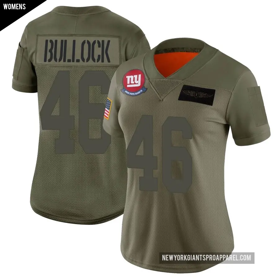 Women's New York Giants ＃46 Randy Bullock Camo Limited 2019 Salute to Service Jersey