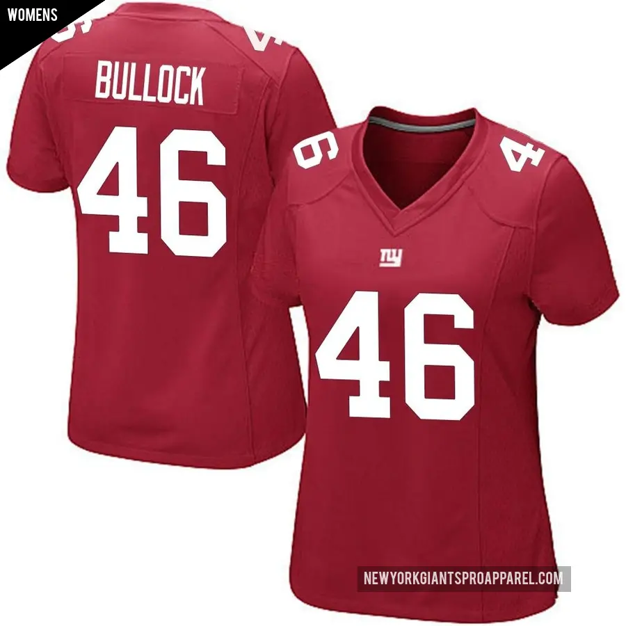 Women's New York Giants ＃46 Randy Bullock Red Game Alternate Jersey