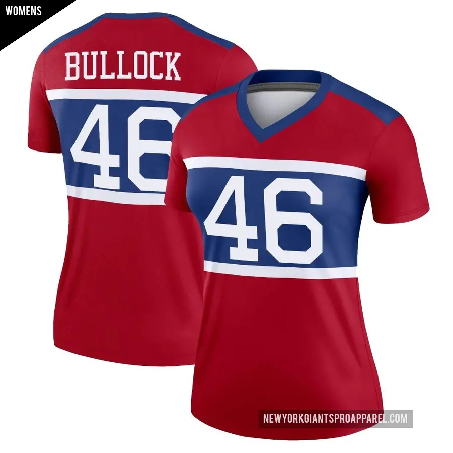 Women's New York Giants ＃46 Randy Bullock Red Legend Century Alternate Jersey