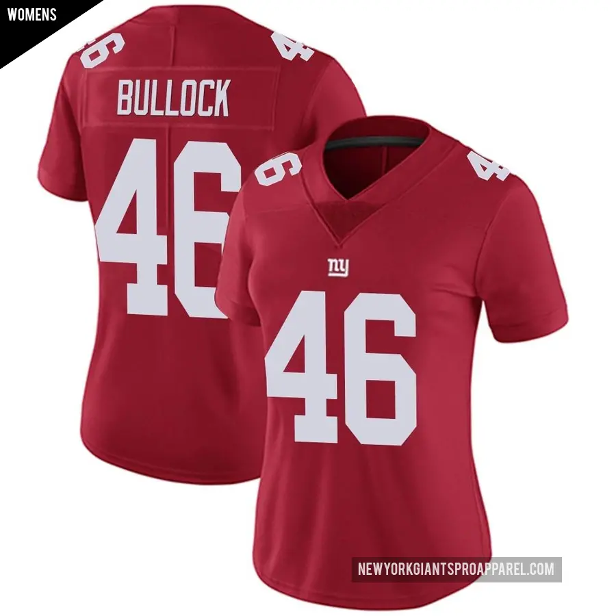 Women's New York Giants ＃46 Randy Bullock Red Limited Alternate Vapor Untouchable Jersey