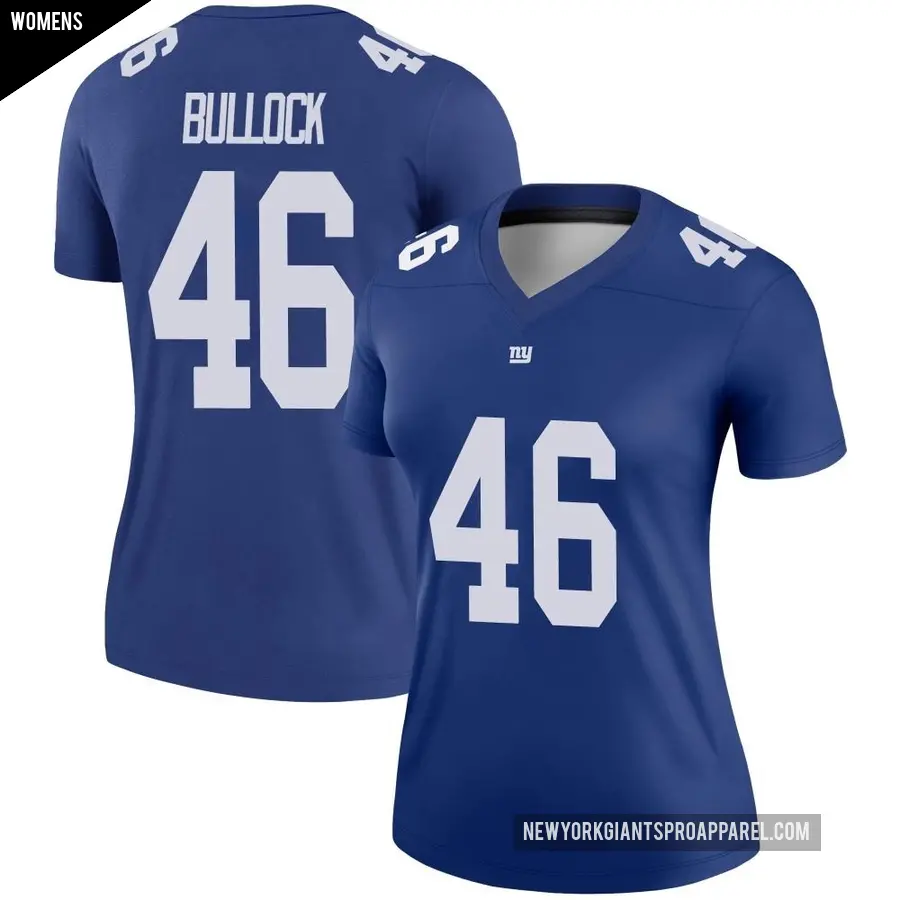 Women's New York Giants ＃46 Randy Bullock Royal Legend Jersey