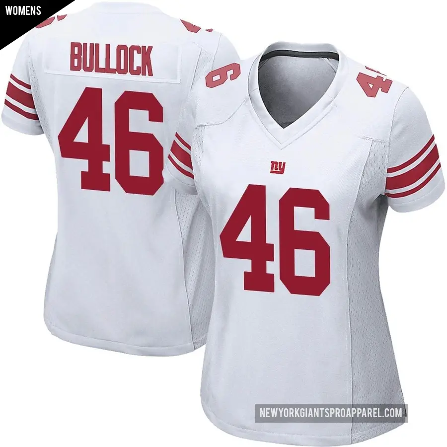 Women's New York Giants ＃46 Randy Bullock White Game Jersey