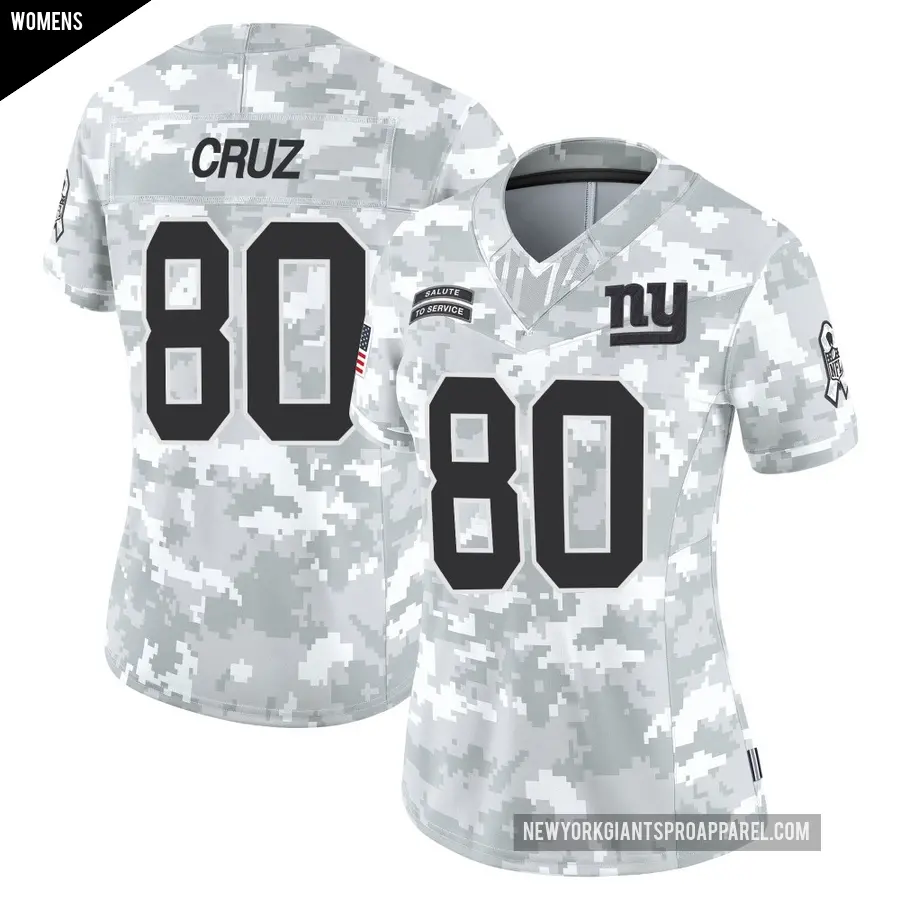 Women's New York Giants ＃80 Victor Cruz Arctic Camo Limited 2024 Salute to Service Jersey