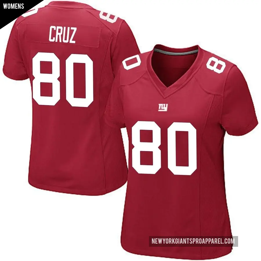 Women's New York Giants ＃80 Victor Cruz Red Game Alternate Jersey