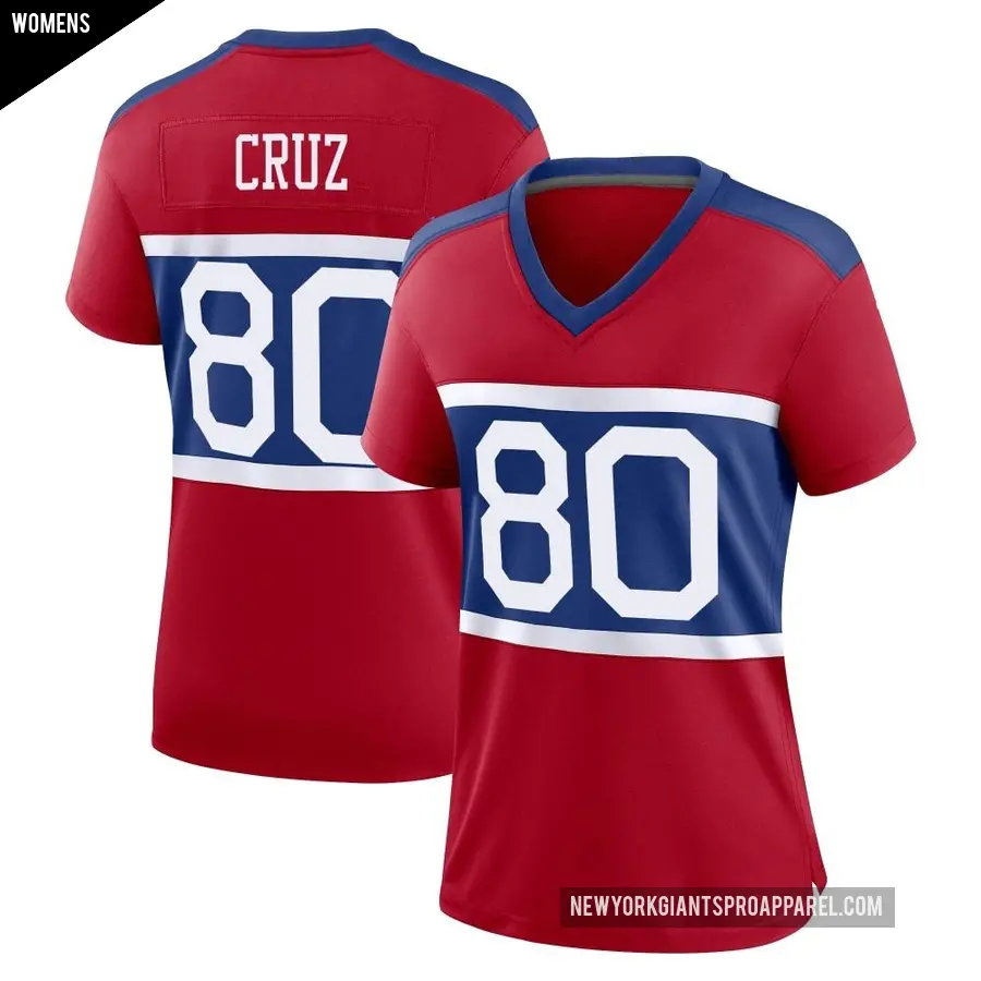 Women's New York Giants ＃80 Victor Cruz Red Game Century Alternate Jersey