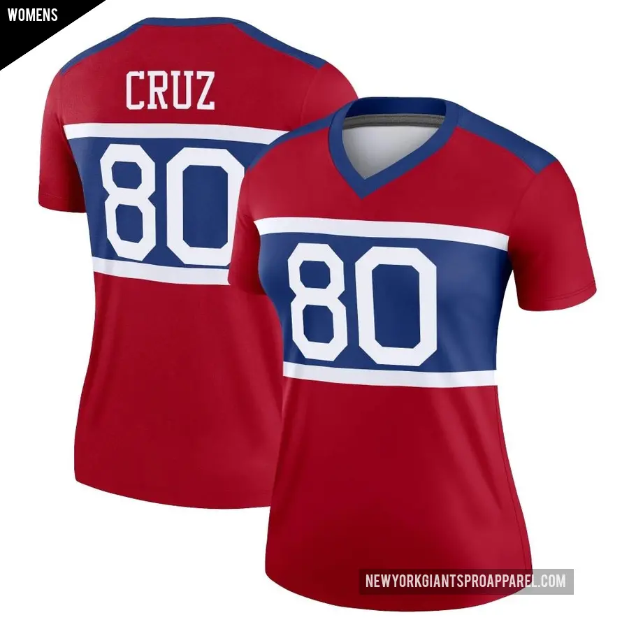 Women's New York Giants ＃80 Victor Cruz Red Legend Century Alternate Jersey