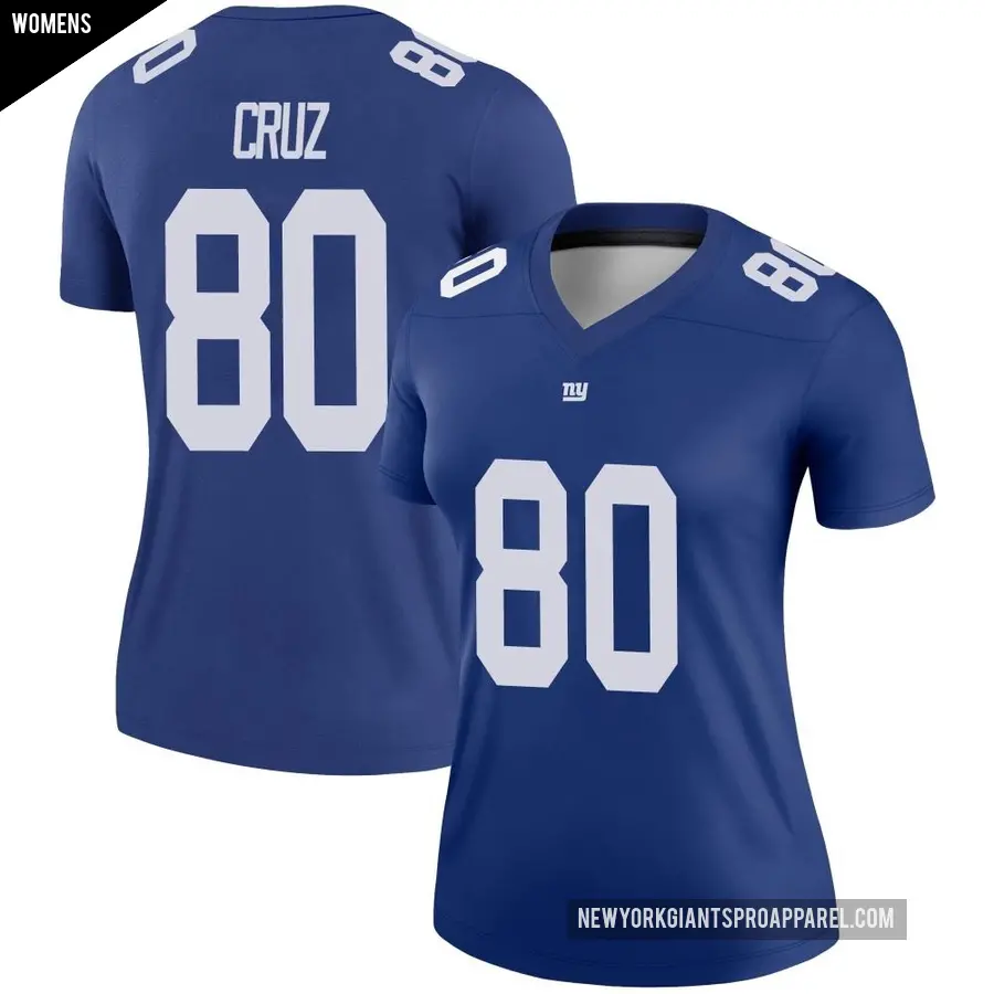 Women's New York Giants ＃80 Victor Cruz Royal Legend Jersey