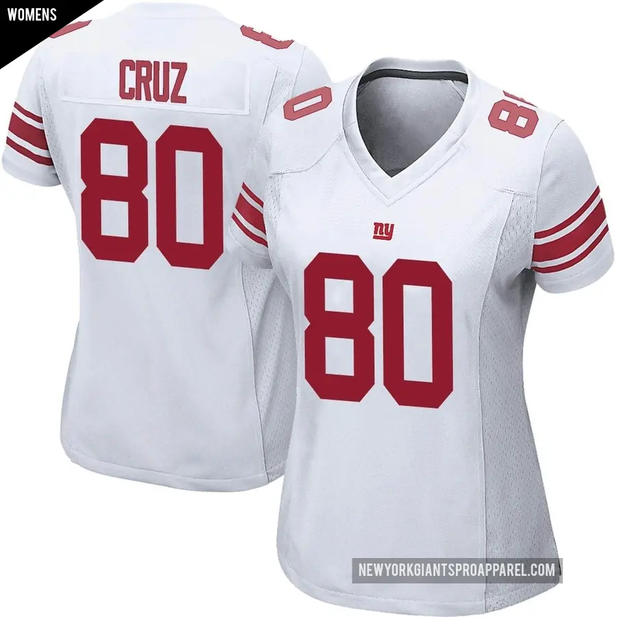 Women's New York Giants ＃80 Victor Cruz White Game Jersey