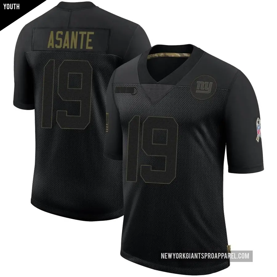 Youth New York Giants ＃19 Ayir Asante Black Limited 2020 Salute To Service Retired Jersey