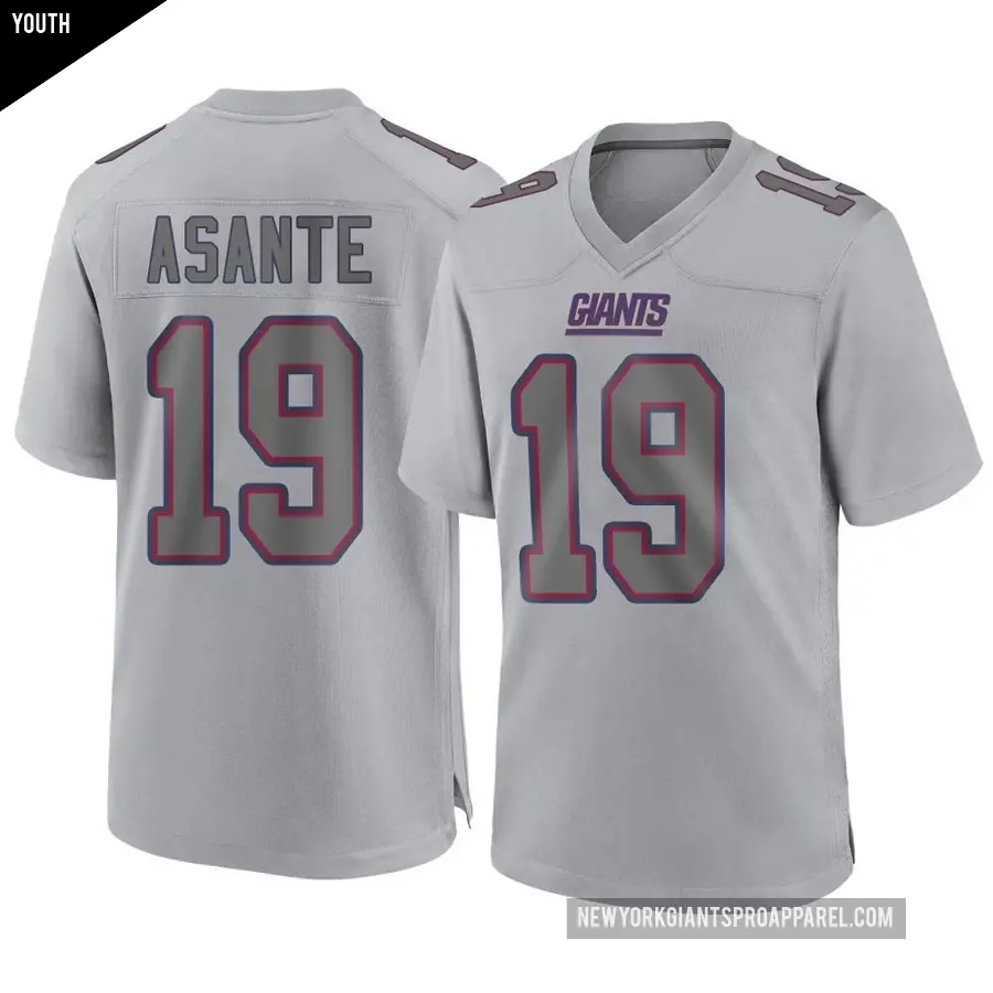 Youth New York Giants ＃19 Ayir Asante Gray Game Atmosphere Fashion Jersey