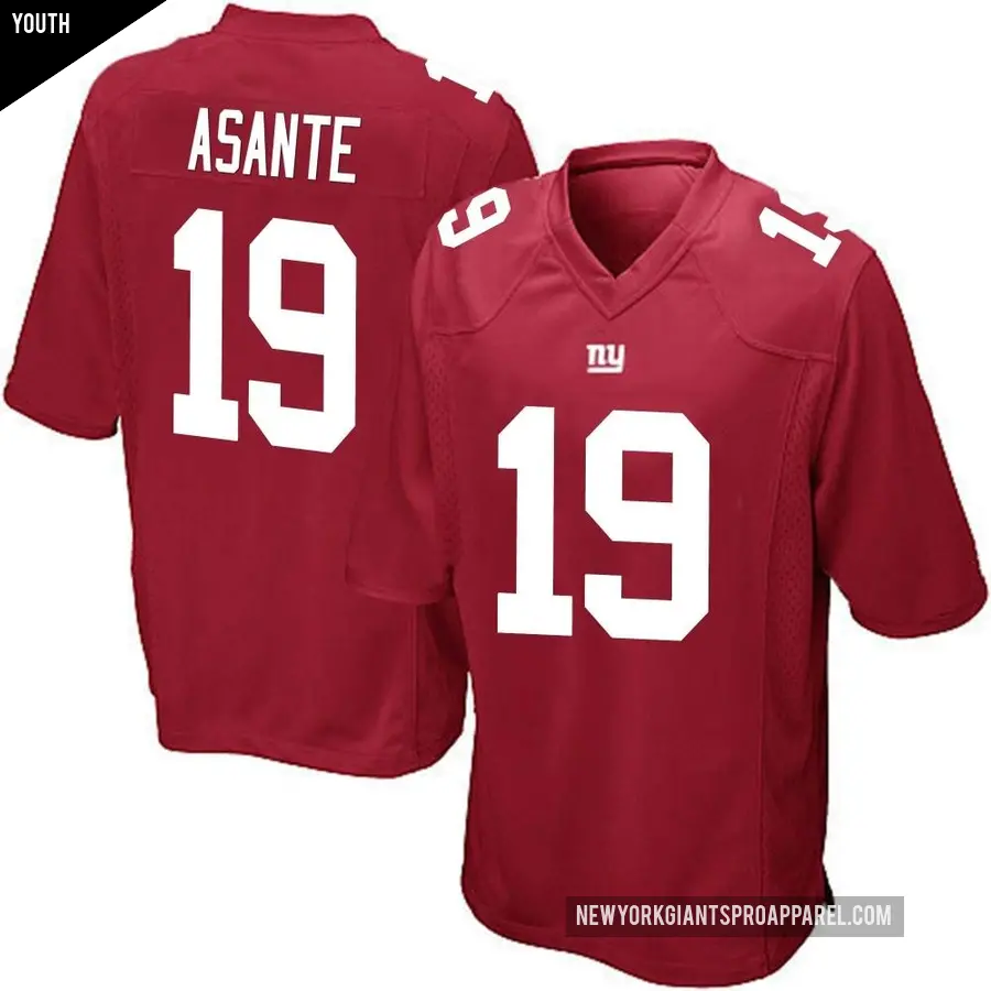 Youth New York Giants ＃19 Ayir Asante Red Game Alternate Jersey