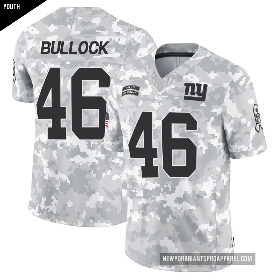 Youth New York Giants ＃46 Randy Bullock Arctic Camo Limited 2024 Salute to Service Jersey