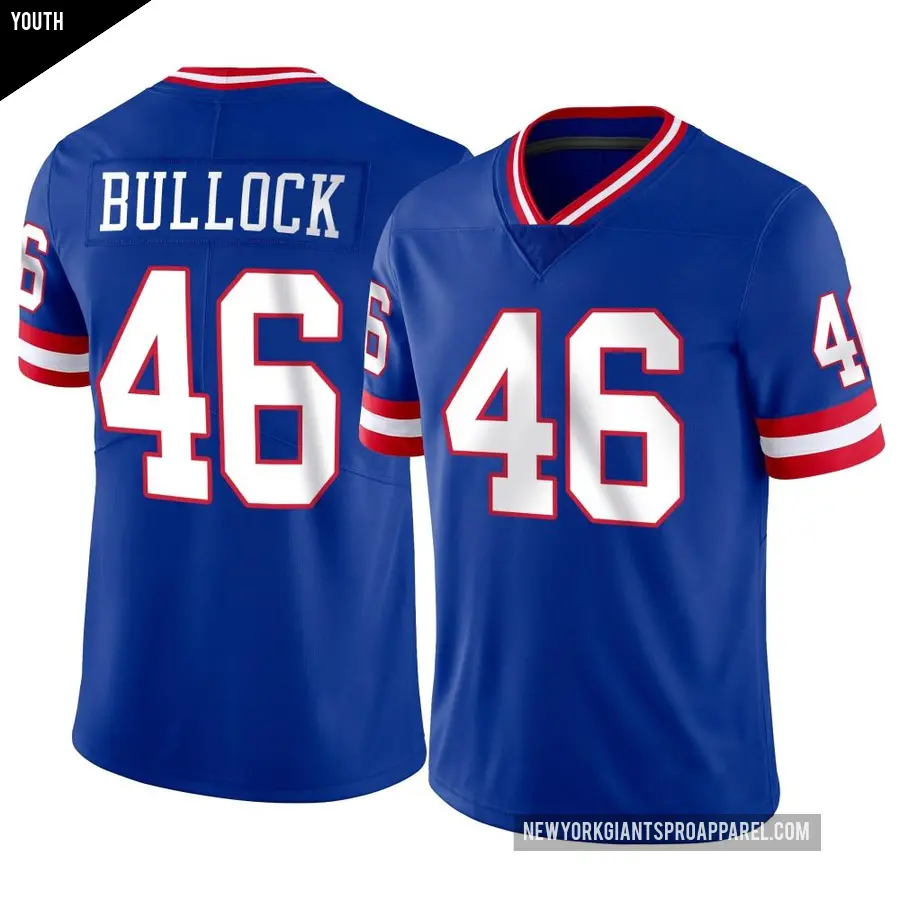 Youth New York Giants ＃46 Randy Bullock Limited Classic Vapor Jersey