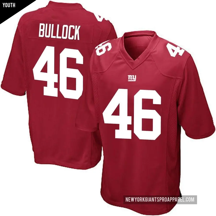 Youth New York Giants ＃46 Randy Bullock Red Game Alternate Jersey