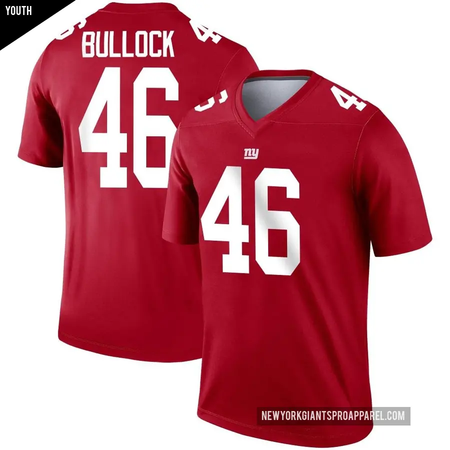 Youth New York Giants ＃46 Randy Bullock Red Legend Inverted Jersey