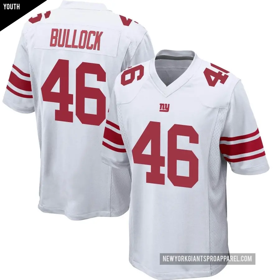 Youth New York Giants ＃46 Randy Bullock White Game Jersey