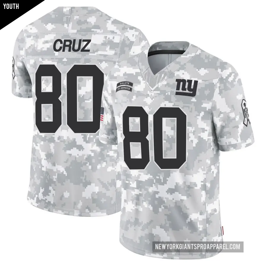 Youth New York Giants ＃80 Victor Cruz Arctic Camo Limited 2024 Salute to Service Jersey