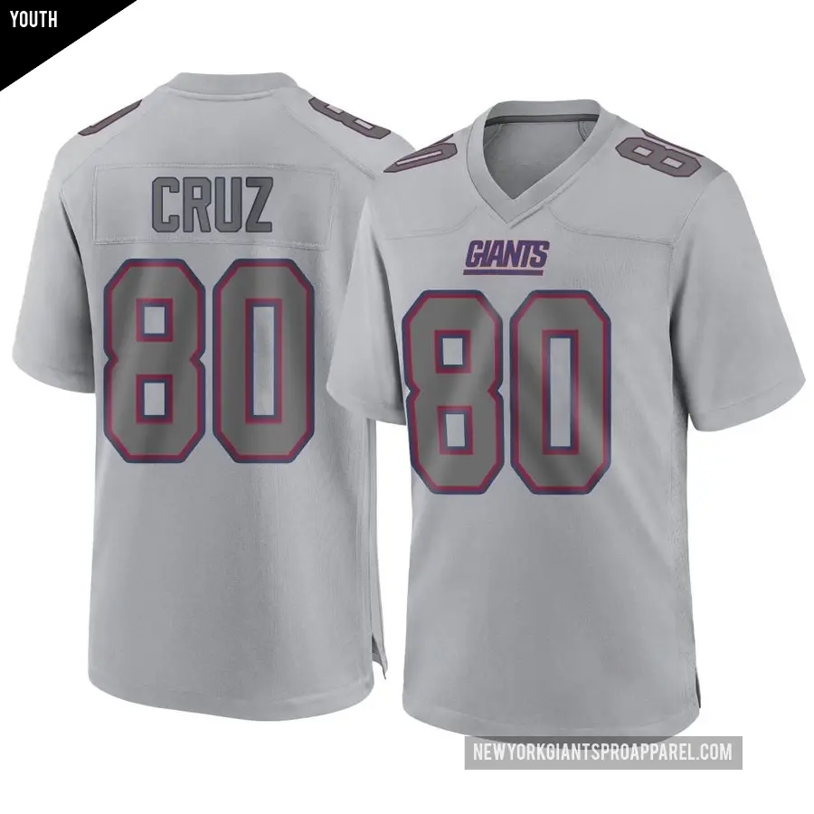 Youth New York Giants ＃80 Victor Cruz Gray Game Atmosphere Fashion Jersey